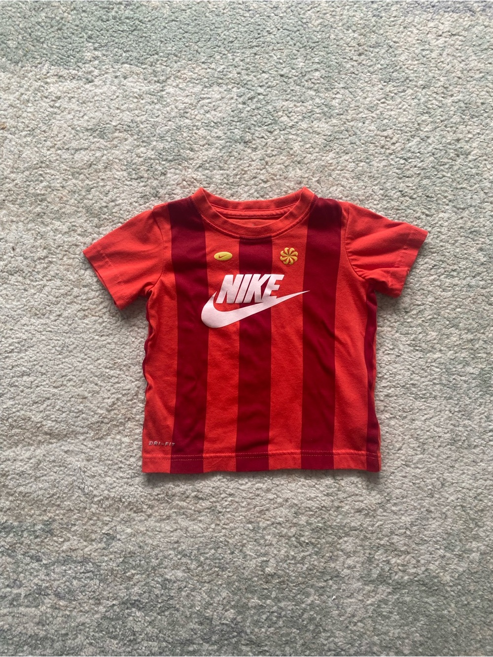 Nike Toddler Boy Red Striped Logo Tee 3T
